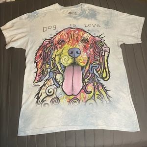 The Mountain printed Golden Retriever dog tee